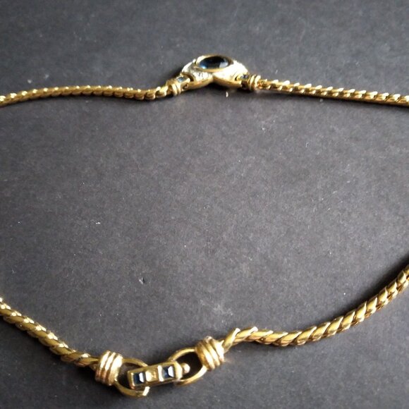 Beautiful Heavy Link Gold Filled Chain with Blue Saffire Heart - Picture 4 of 8